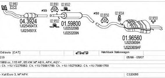MTS C320056004833 Exhaust System